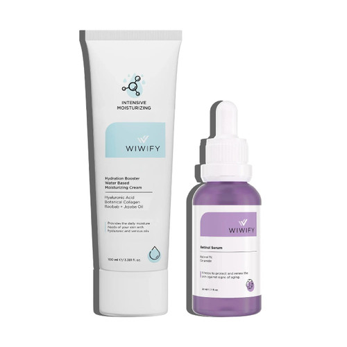 ست ضد پیری رتینول و مرطوبکننده برای پوست دارای چینوچروک