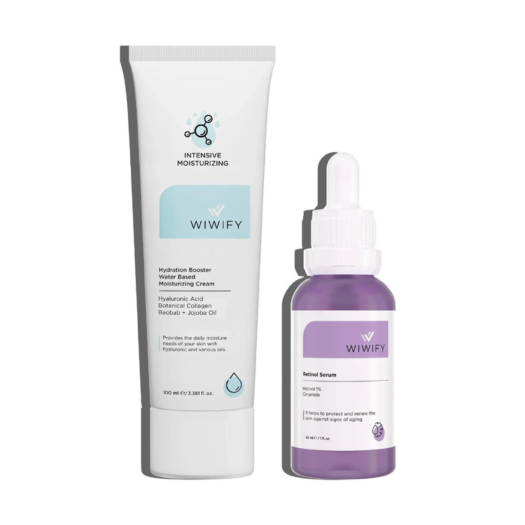 ست ضد پیری رتینول و مرطوبکننده برای پوست دارای چینوچروک