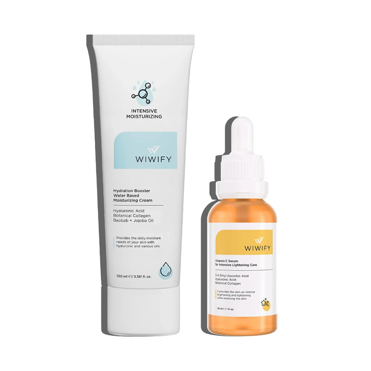 ست آبرسان و احیاکننده کرم مرطوبکننده و سرم ویتامین C ویویفای